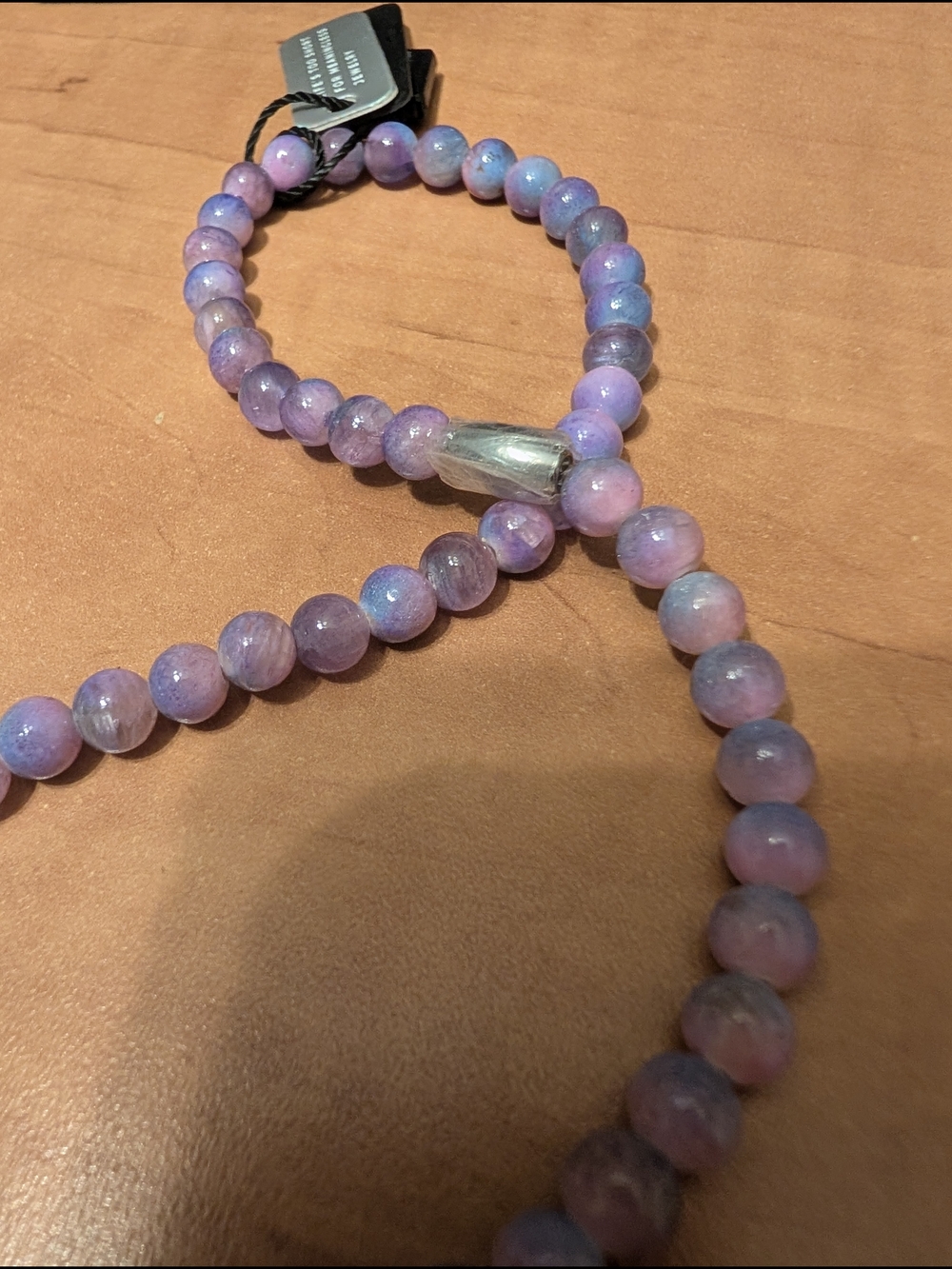 Beaded Lavender-Pink Stretch Bracelet Necklace Set
